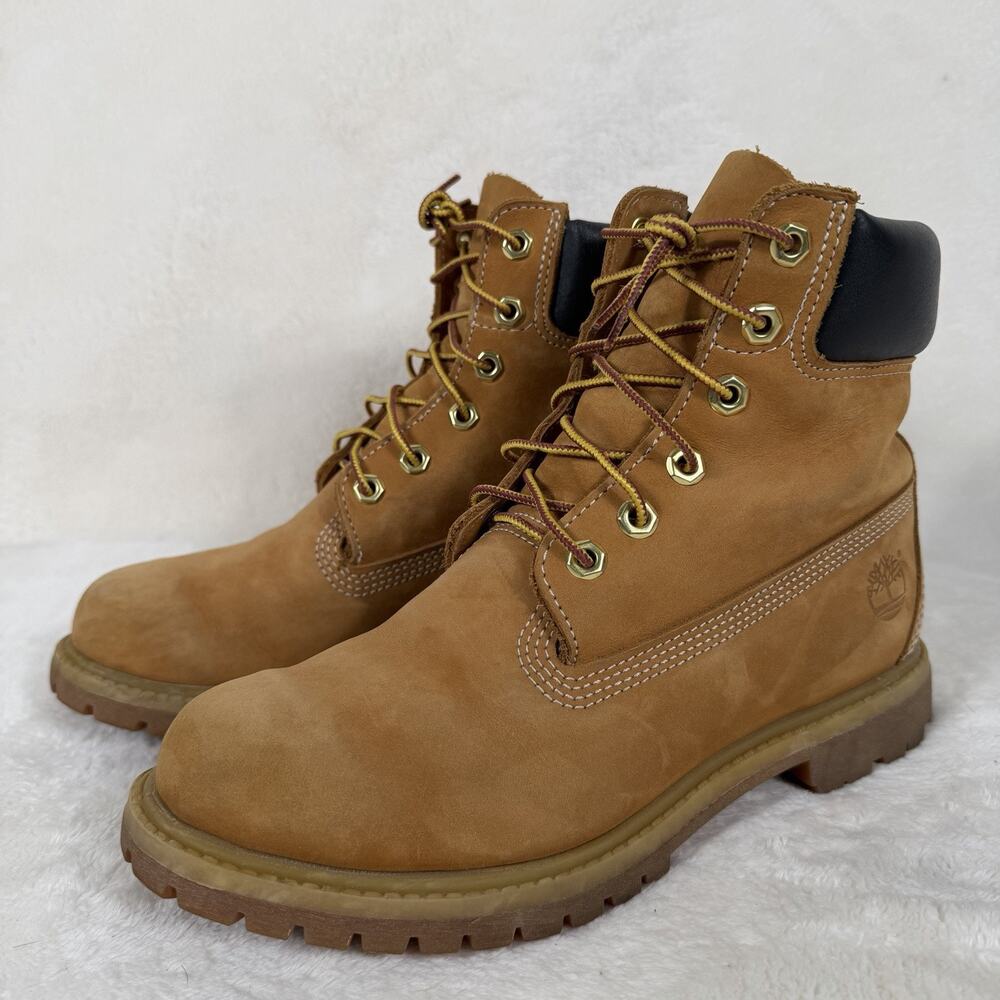 Timberland 6 Inch Premium Waterproof Boots Wheat Nubuck Women’s Size 8 10361